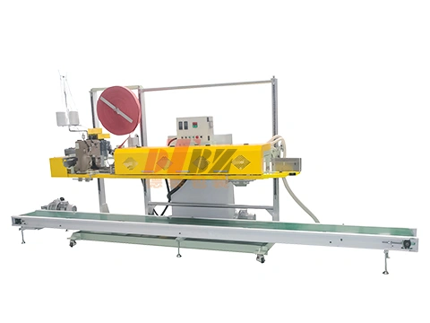 Máquina seladora térmica e costura para sacos tecidos